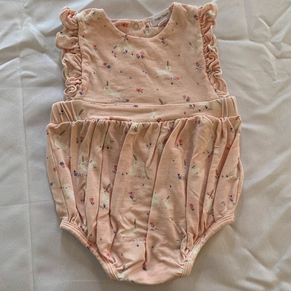 Angel Dear 0-3 months romper pink with bunny motif